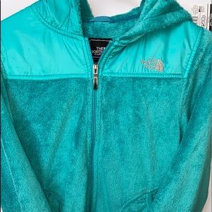 The North Face Women’s Blue Hooded Fleece Zip Up Jacket Size Small